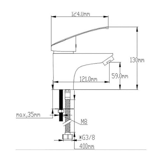 GRIFO MONOMANDO LAVABO MURRAY