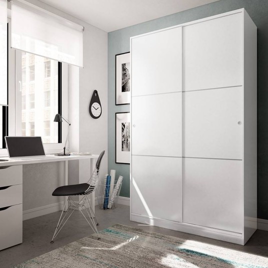 Armario Ward 2 puertas correderas blanco brillo