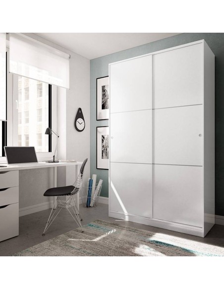 Armario Ward 2 puertas correderas blanco brillo