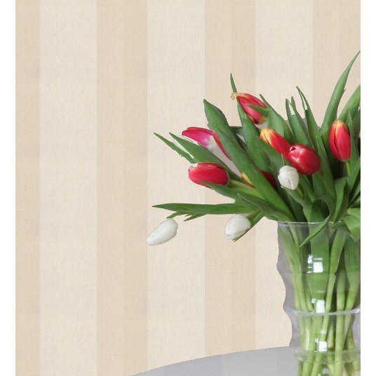 Papel pintado a rayas verticales Saint Honoré beige crudo – diseño sin rapport