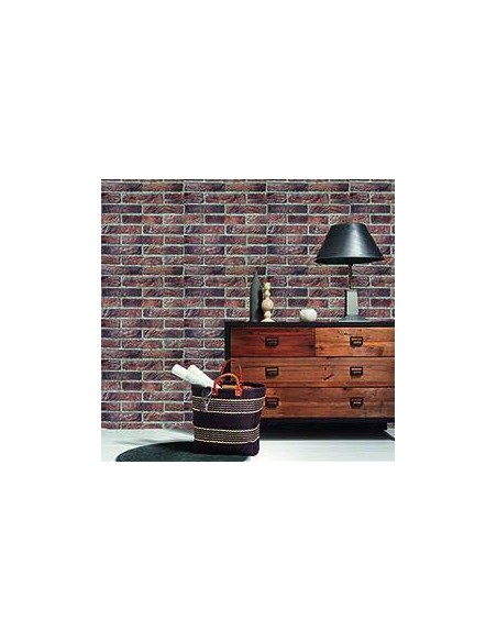 Papel pintado imitación ladrillo visto en acabado mate – rollo PVC lavable de 53 cm x 10 m