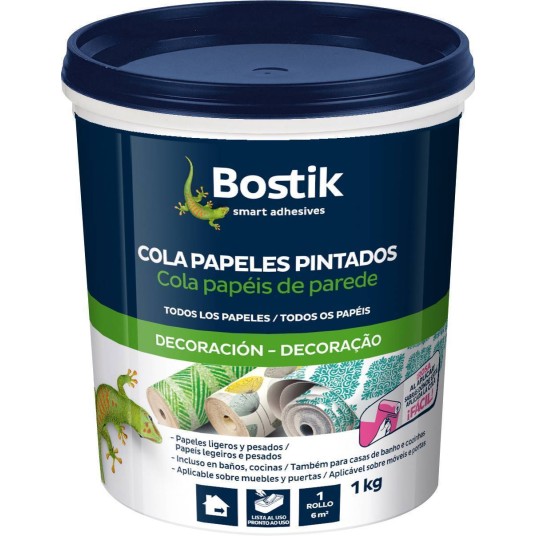 Cola Bostik para papel pintado – 1 kg, lista para usar, válida para papel vinílico y textil