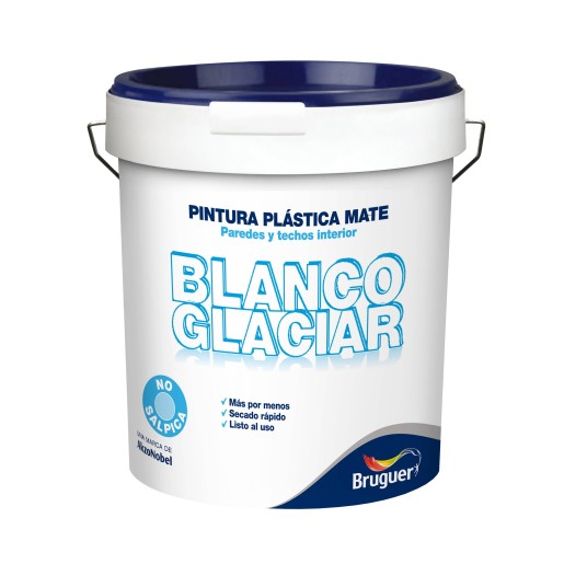 Pintura plástica mate interior Bruguer blanco glaciar 15 litros