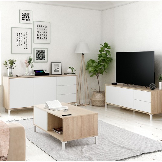 Aparador Urban Plus Roble Canadian y Blanco Artik