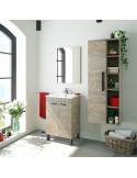 Mueble de baño Essens 50 cm con espejo y patas negras.