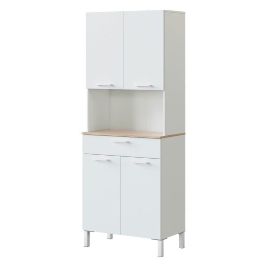 Alacena Kira blanca con 4 puertas y hueco para microondas