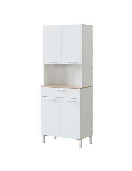Alacena Kira blanca con 4 puertas y hueco para microondas
