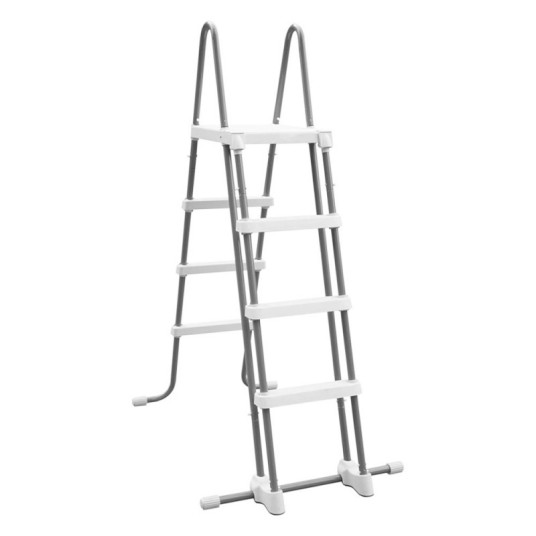 Escalera de seguridad para piscina elevada con plataforma y 3 peldaños