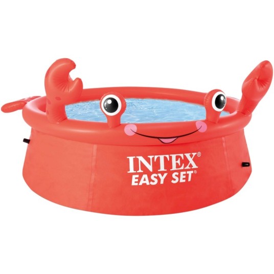 Piscina hinchable infantil INTEX con forma de cangrejo rojo, 183x51 cm, ideal para niños mayores de 3 años, capacidad 880 litros