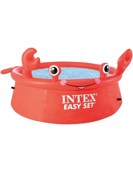 Piscina hinchable infantil INTEX con forma de cangrejo rojo, 183x51 cm, ideal para niños mayores de 3 años, capacidad 880 litros