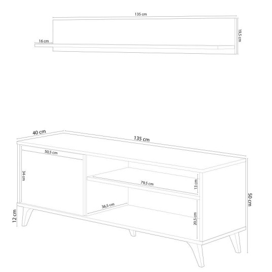 MUEBLE TV + ESTANTE KIKUA PLUS