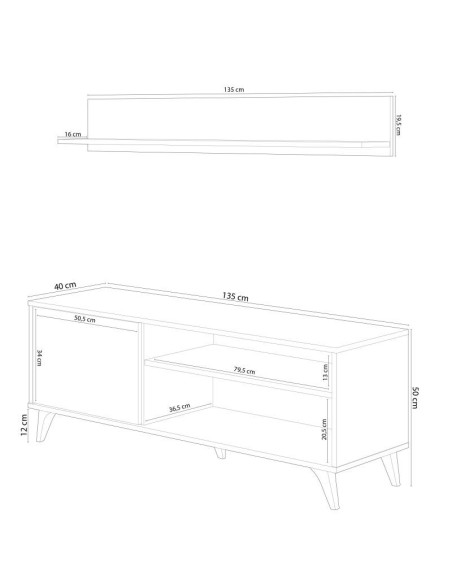 MUEBLE TV + ESTANTE KIKUA PLUS