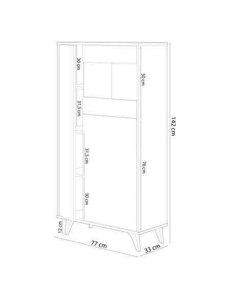 VITRINA 3 PUERTAS KIKUA PLUS