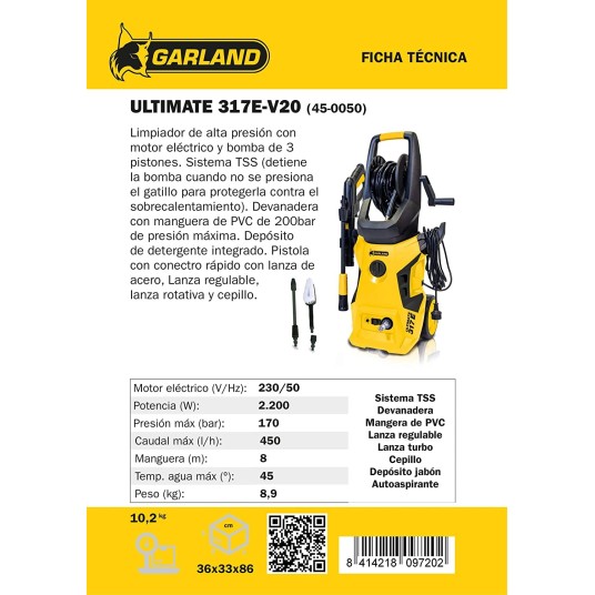 HIDROLIMPIADORA GARLAND 2.200W