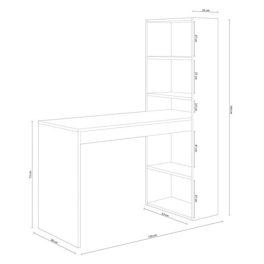 MESA DE ESTUDIO CON ESTANTERIA GIO PLUS