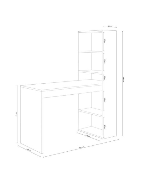 MESA DE ESTUDIO CON ESTANTERIA GIO PLUS