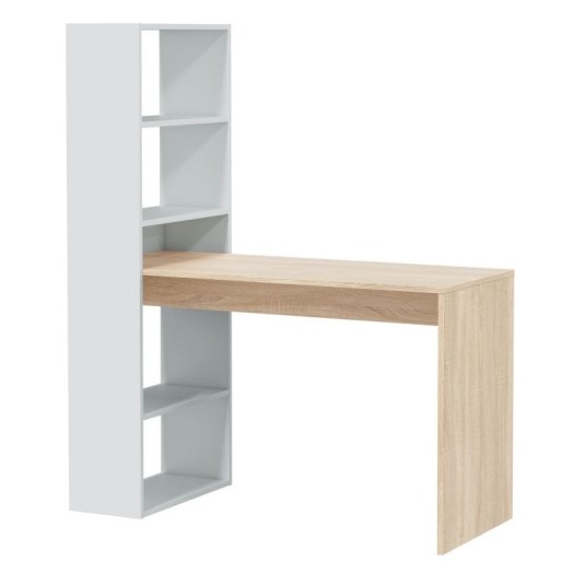 Escritorio con estantería reversible moderno
