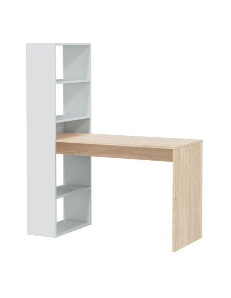 Escritorio con estantería reversible moderno