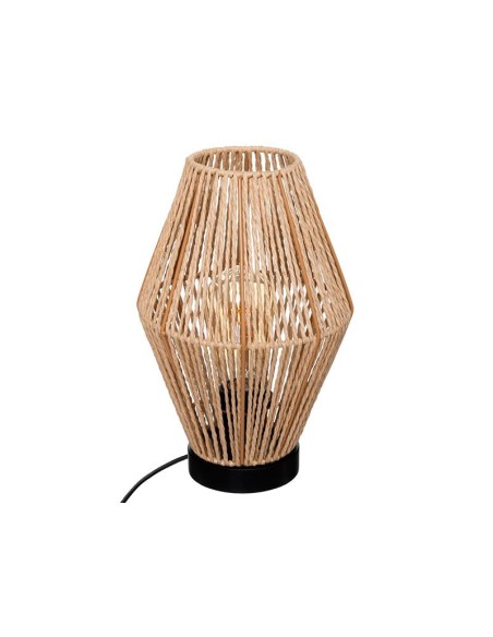 Lámpara de sobremesa Aissa natural de madera, papel y hierro con casquillo E27