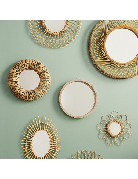 ESPEJO FLOR RATTAN