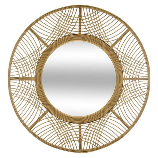 “espejo de bambú para pared INA decoración estilo boho salón”