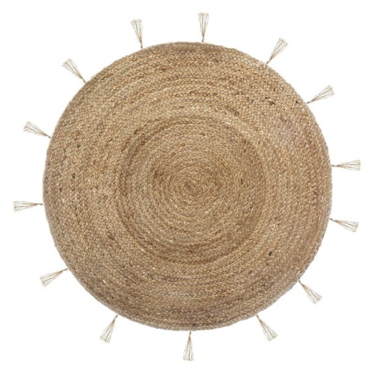 Alfombra Lurex 80 cm yute trenzado con hilos dorados