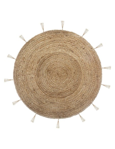 Alfombra Lurex 80 cm yute trenzado con hilos dorados