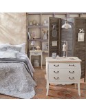 Lámpara de Mesa Leo Blanca Atmosphera de madera y acero con casquillo E14.