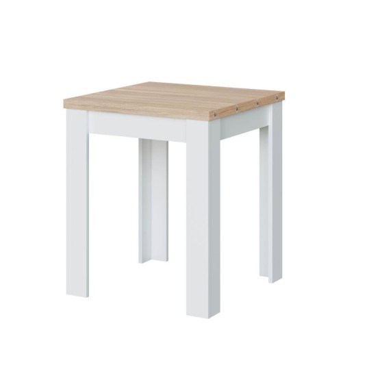 Mesa de comedor Livre abatible roble Canadian y blanco