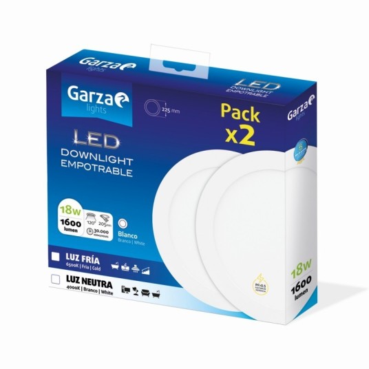 PACK 2 DOWNLIGHTS EMPOTRABLES GARZA