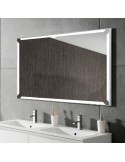 Espejo LED Anouk 100x80 cm instalado sobre lavabo moderno