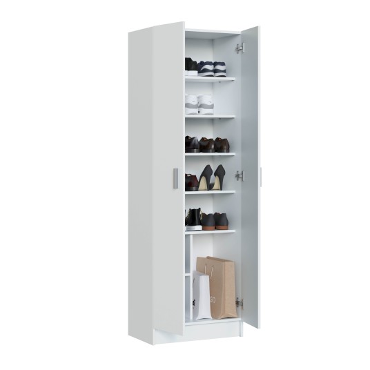 Zapatero blanco alto multiusos 180 cm...