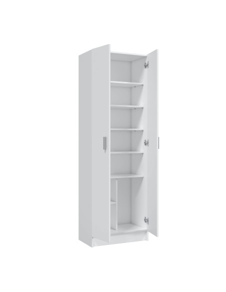 Zapatero blanco alto multiusos 180 cm con baldas regulables