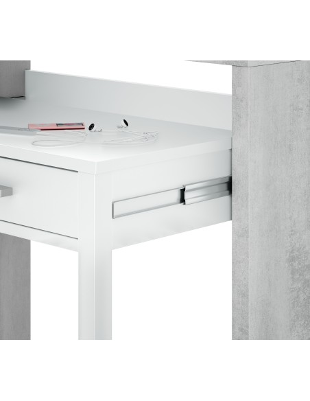 Escritorio extensible Tryion consola convertible blanco artik 98 cm
