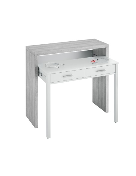 Escritorio extensible Tryion consola convertible blanco artik 98 cm