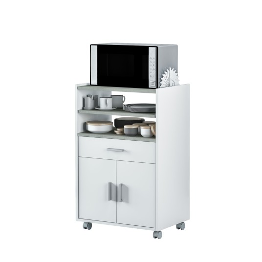 Mueble Cheff para microondas blanco mate y cemento