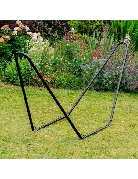 soporte para hamaca acero negro jardín exterior