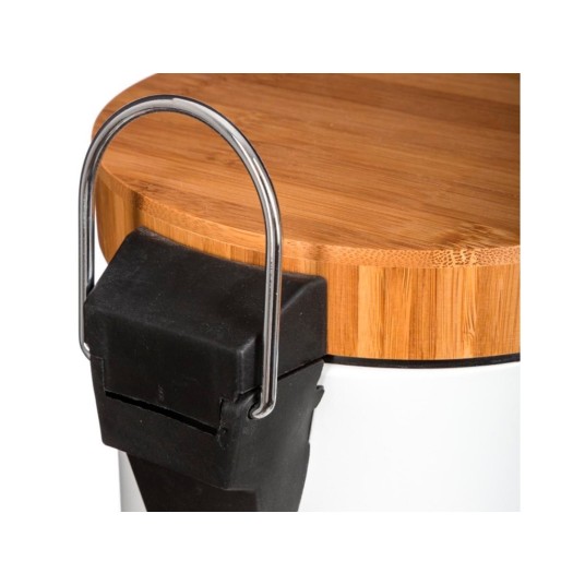 PAPELERA BAÑO CON PEDAL Y TAPA BAMBU 3L.
