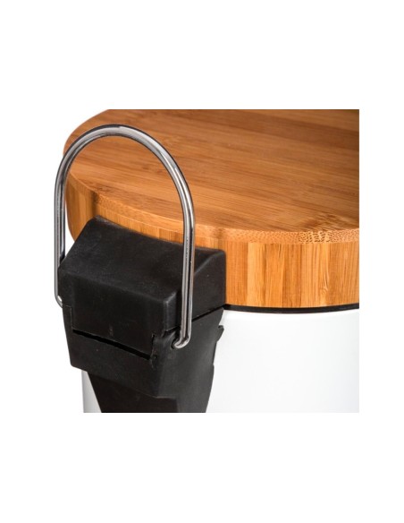 PAPELERA BAÑO CON PEDAL Y TAPA BAMBU 3L.