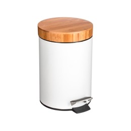 PAPELERA BAÑO CON PEDAL Y TAPA BAMBU 3L.