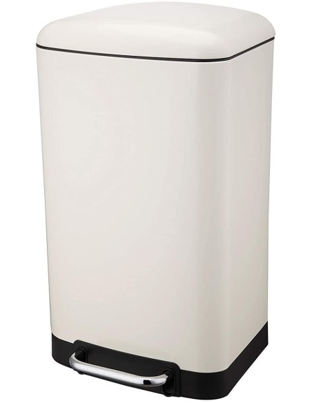 Cubo de basura Ariane 30 L con pedal y cierre silencioso – Blanco