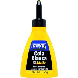 Cola blanca Ceys en biberón 250 g para madera, papel, cartón, tela, corcho y cerámica, secado rápido y transparente