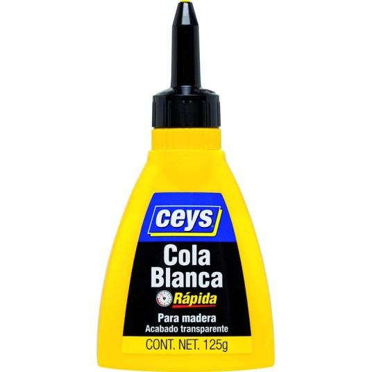 Cola blanca Ceys en biberón 250 g para madera, papel, cartón, tela, corcho y cerámica, secado rápido y transparente