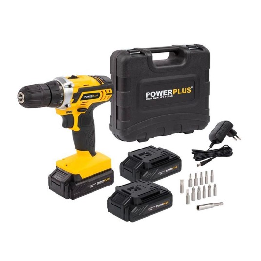 Taladro atornillador batería 20V Powerplus POWX00501