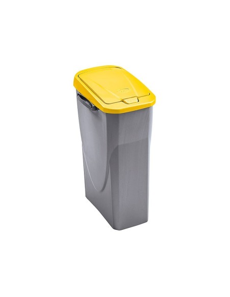 Cubo de reciclaje Ecobin 25 litros, colores amarillo, verde y azul, práctico, resistente y apilable para el hogar u oficina.