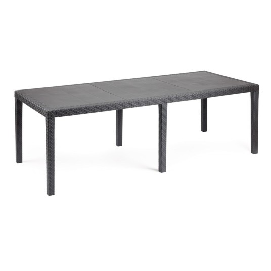 Mesa de Jardín Extensible Queen de Resina Antracita – 150/220x90 cm
