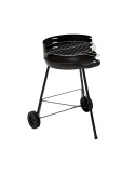 Barbacoa redonda de carbón portátil con parrilla zincada 45,5 cm