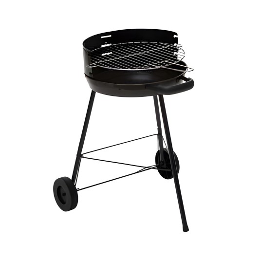 Barbacoa redonda de carbón portátil con parrilla zincada 45,5 cm
