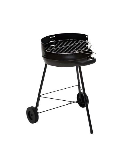 Barbacoa redonda de carbón portátil con parrilla zincada 45,5 cm