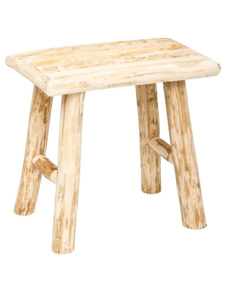 Taburete de madera natural Woody con acabado crudo – diseño rústico de interior